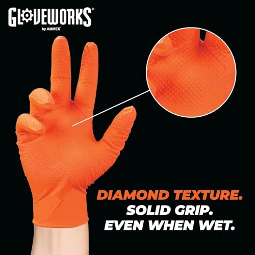 GLOVEWORKS 8 Mil Orange Nitrile Gloves Review image 5