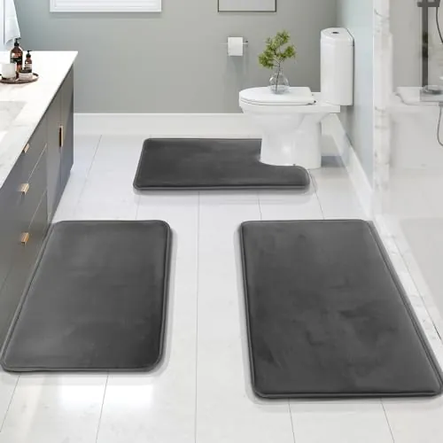 Clara Clark Bath Mat Set Review: Memory Foam Bathroom Rugs image 2
