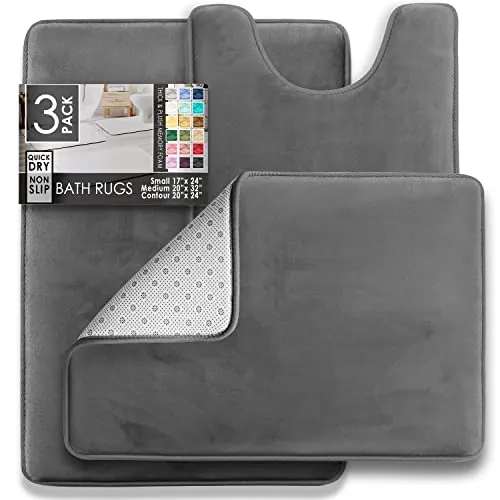 Clara Clark Bath Mat Set Review: Memory Foam Bathroom Rugs image 3