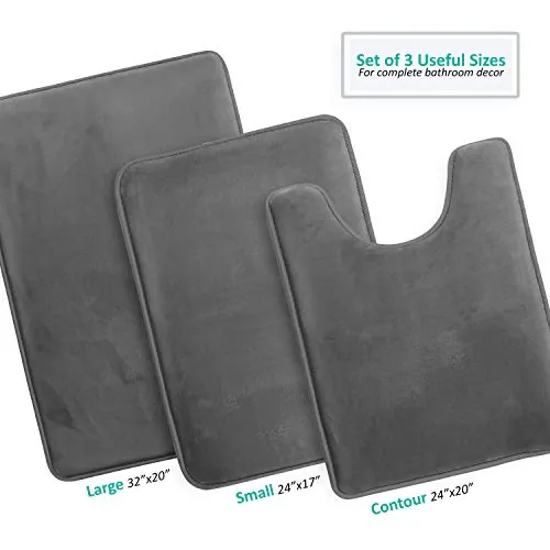 Clara Clark Bath Mat Set Review: Memory Foam Bathroom Rugs image 4