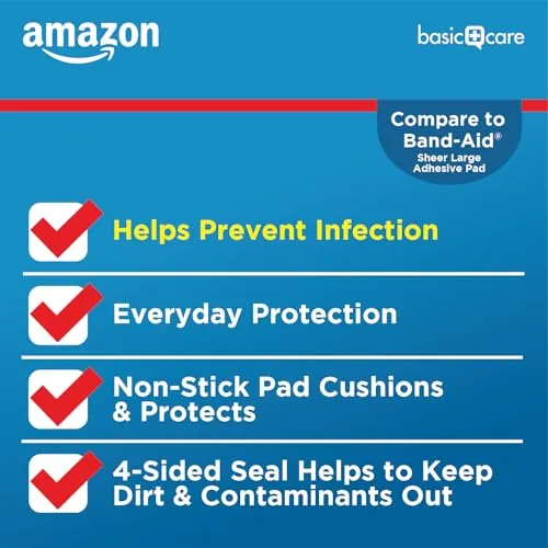 Amazon Basic Care Sheer Adhesive Pad Bandages Review image 4