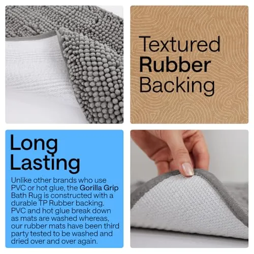 GORILLA GRIP Bath Rug Mat Review: Soft Absorbent Bath Mat image 4