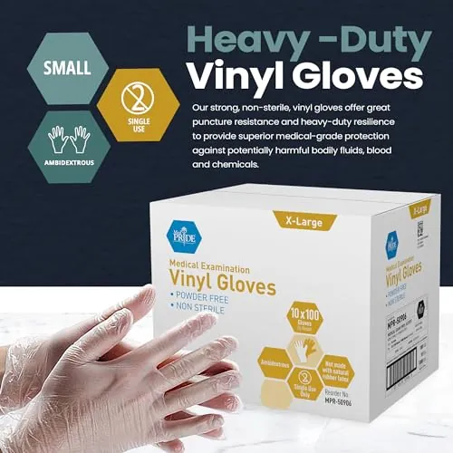 MED PRIDE Medical Vinyl Examination Gloves Review image 2