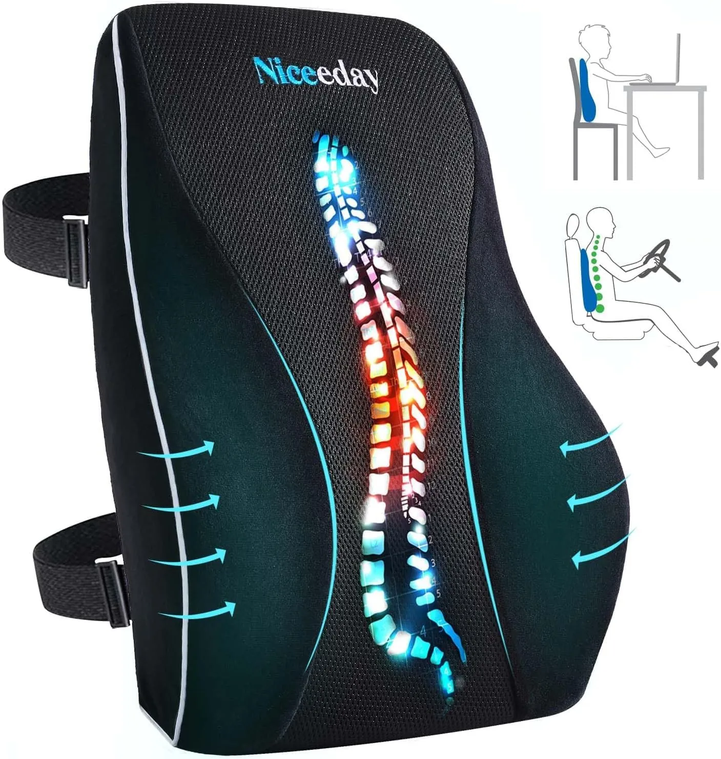 Niceeday Lumbar Support Pillow Review: Office and Car Use