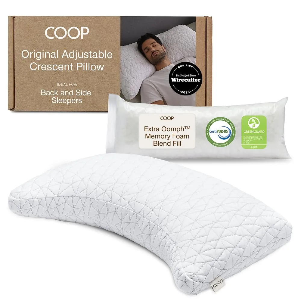 Coop Crescent Adjustable Pillow Review: Sleep Support