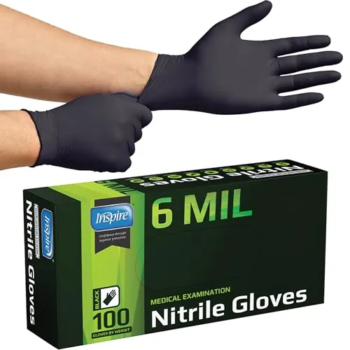 Inspire Black Nitrile Gloves Review: Heavy-Duty 6 Mil