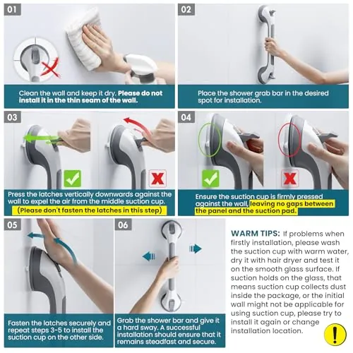 TAILI Suction Grab Bars Review: No-Drill Shower Safety image 3