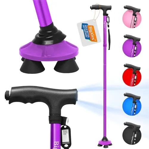 BigAlex Folding Walking Cane Review: LED Quad Base image 1