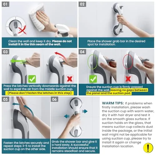 TAILI Shower Grab Bar Review: Removable Bathroom Safety Grip image 3